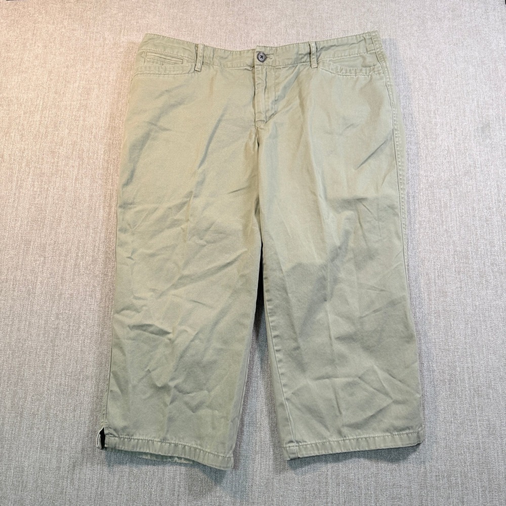 Lauren Ralph Lauren Khaki Capri Pants Womens 14 Cotton Twill Cropped Chino Tan